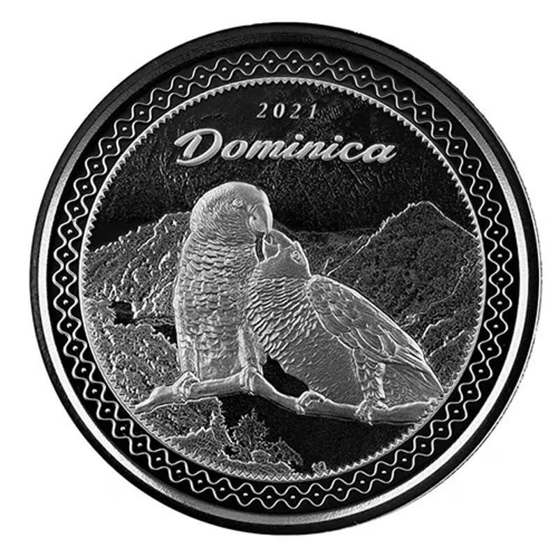 2021 Dominica Sisserou Parrots 1 oz .999 Silver BU - Image 1