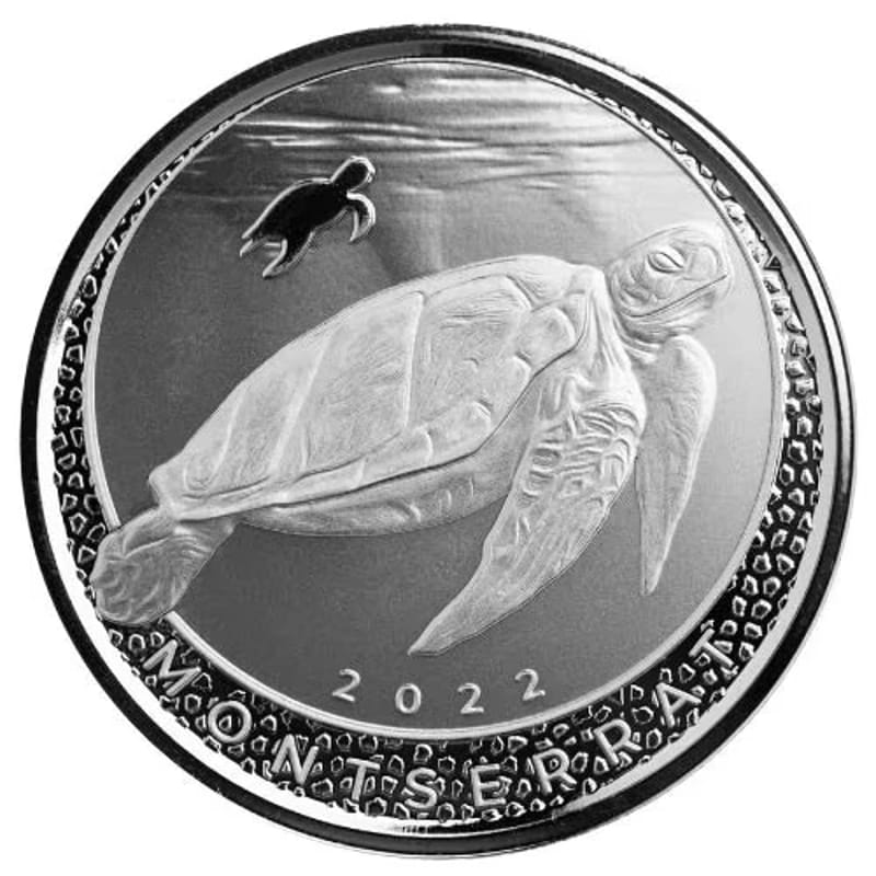 2022 Montserrat Sea Turtle 1 oz .999 Silver BU - Image 1