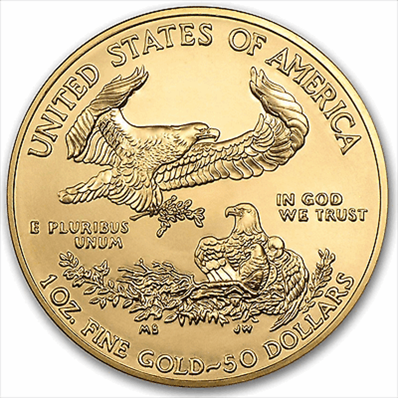 1 oz American Gold Eagle $50 ( Random Year ) BU - Image 3