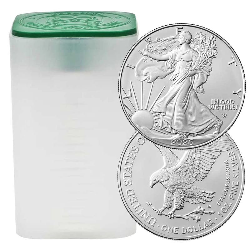 1 oz American Silver Eagle Tube of 20 Random Date  - Image 1