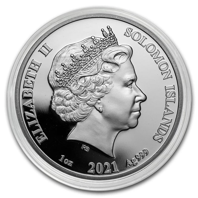 2021 Solomon Islands 1 oz Silver Coin Number Pi BU - Image 2
