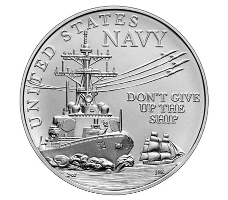 Armed Forces US Navy Silver Medal 1 oz US Mint - Image 1