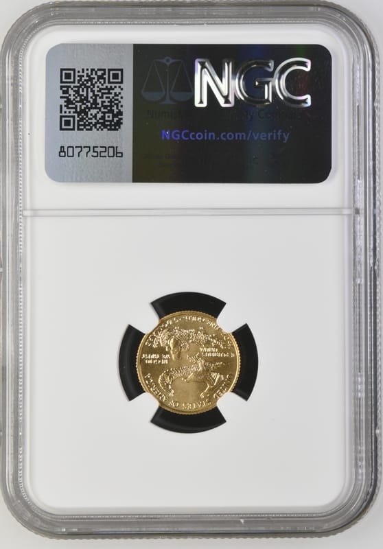 1995 $5 Gold Eagle .10 oz  G$5 NGC MS69 - Image 3