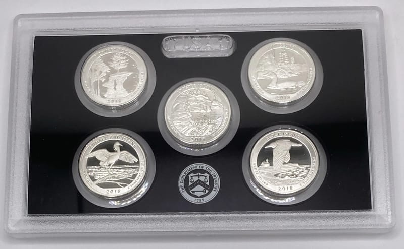 2018 US Silver Mint Proof Set Complete w- Box/COA - Image 3