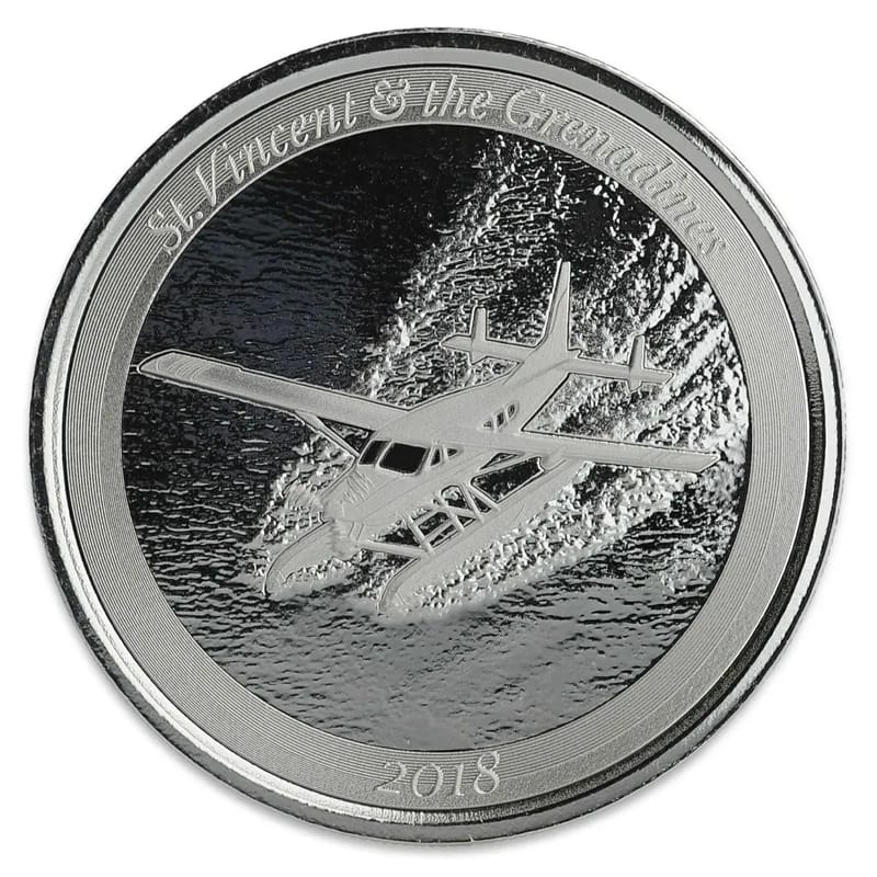 2018 St Vincent Plane .999 Silver Coin BU - Image 1