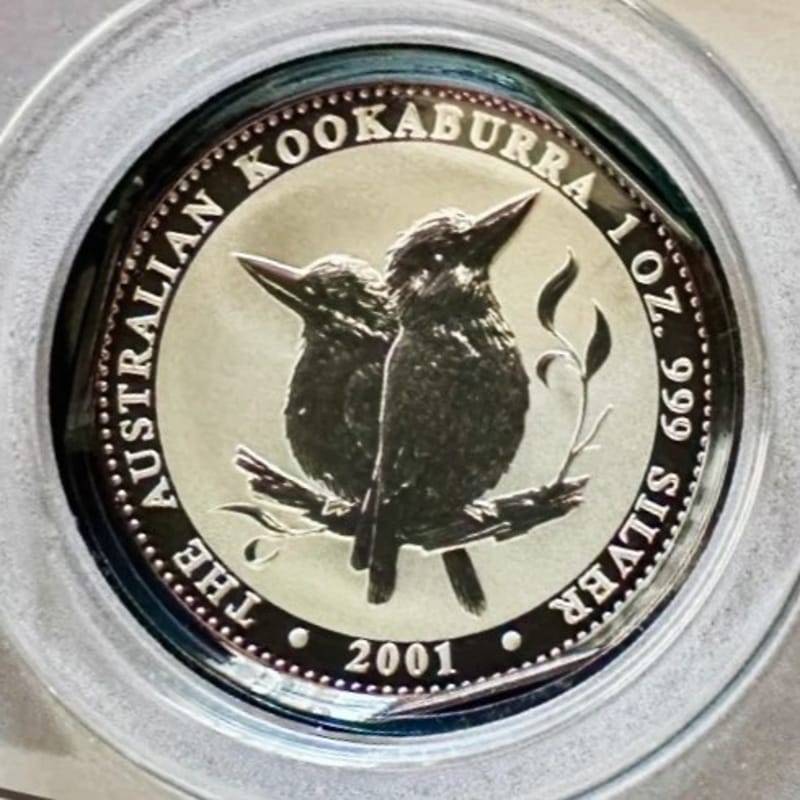 2001 Australian Silver Kookaburra 1 oz Littleton  - Image 1