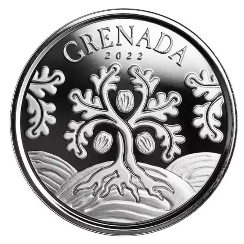 2022 Grenada Nutmeg Tree 1 oz .999 Silver BU - Image 1