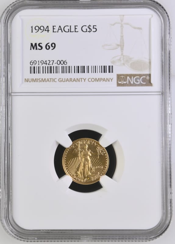 1994 Gold Eagle G$5 NGC MS69 - Image 1