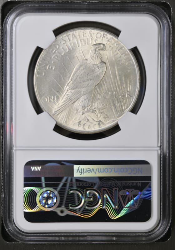 1924 Peace Silver Dollar NGC MS63 - Image 2