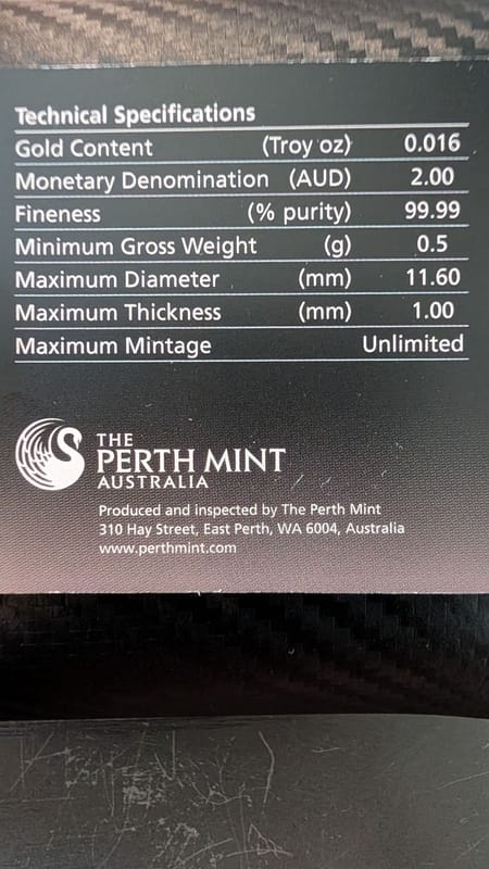 Perth Mint .5g Proof Gold Kangaroo 4x fine - Image 5