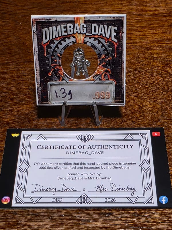 DBD Micro Pour - Skeleton - .999 Silver 1.3 grams - Image 5