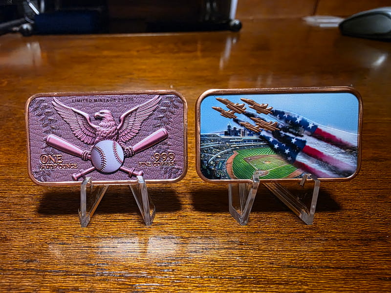 (2) American Baseball 1 Oz Copper Bars - Image 1