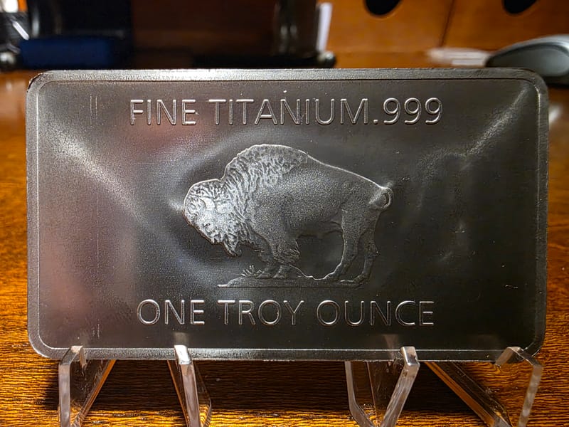 Titanium Buffalo Bar - One Troy Ounce Fine .999 - Image 2