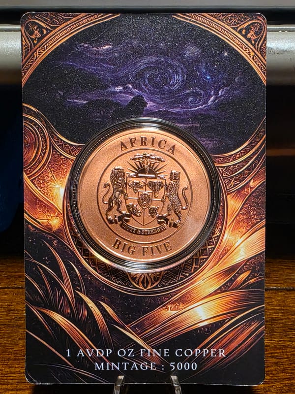 Elephant 1 Oz Copper Africa Big Five Starry Night - Image 2