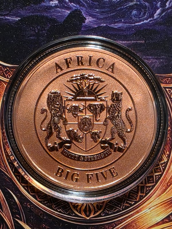 Elephant 1 Oz Copper Africa Big Five Starry Night - Image 4