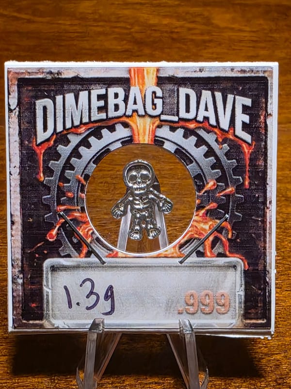 DBD Micro Pour - Skeleton - .999 Silver 1.3 grams - Image 1