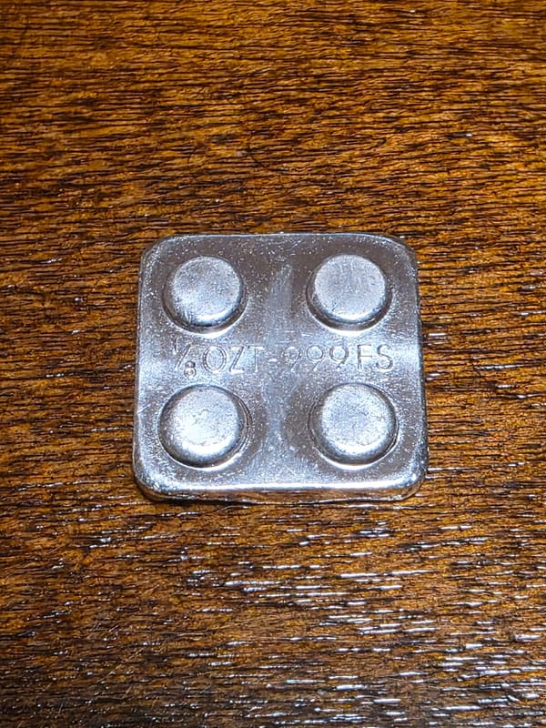 1/8 Troy Oz .999 Fine Silver LEGO by Monarch  - Image 1