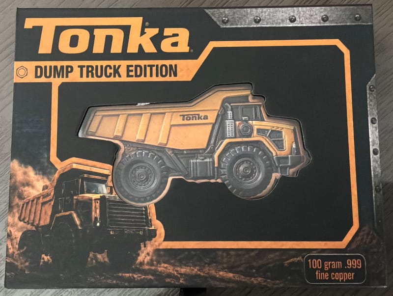 Tonka Dump Truck Edition 100g .999 Fine Copper Bar - Image 1