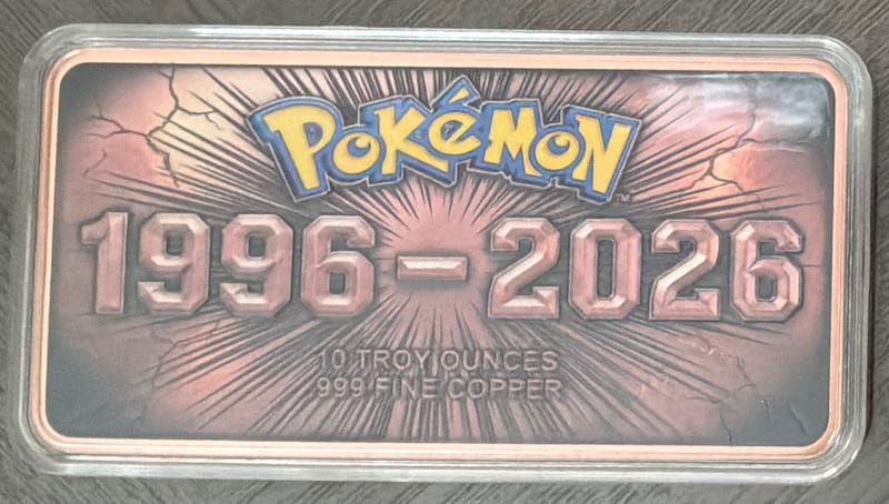 Pokémon 30th Anniversary 1996–2026 10 Troy Oz .999 - Image 2
