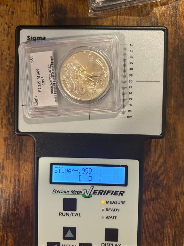 1993 American Silver Eagle PCGS MS69 - Image 6