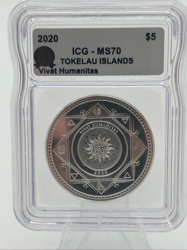 2020 Tokelau Is. 1oz .999 Ag Vivat Humanitas MS70 - Image 1