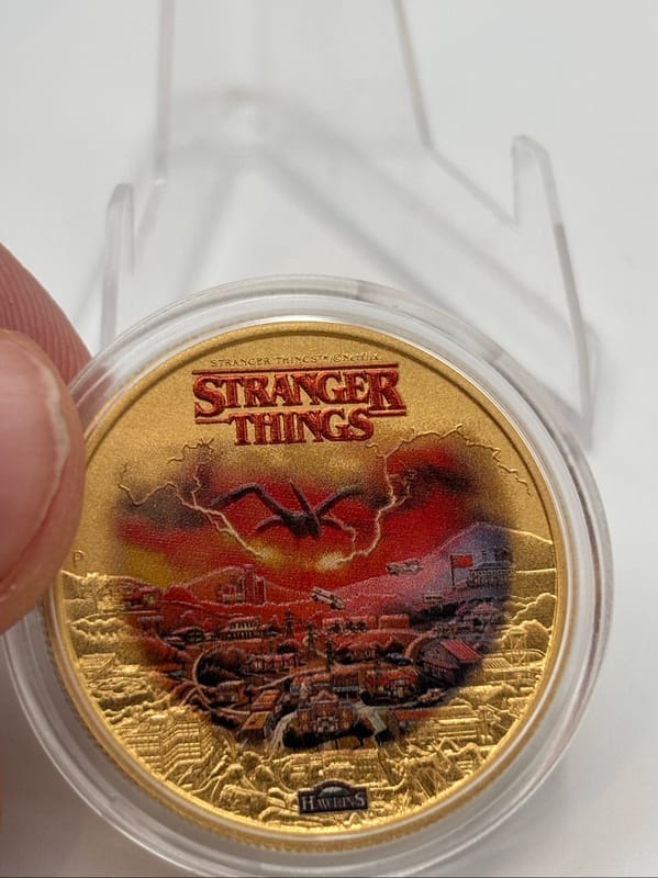 Gold PLATED $1 Tuvalu Stranger Things Coin W/Box - Image 5