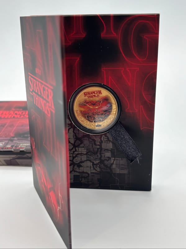 Gold PLATED $1 Tuvalu Stranger Things Coin W/Box - Image 6
