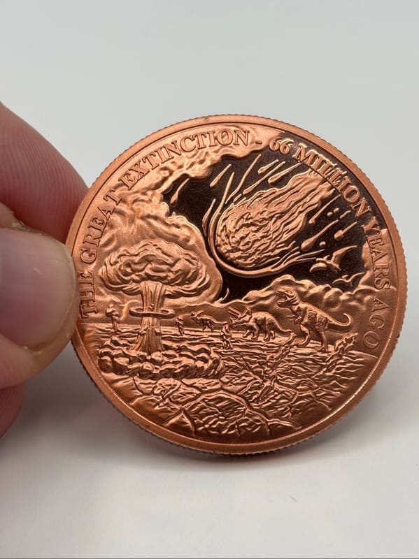 1oz AVDP Copper Round The Great Extinction Scene - Image 2