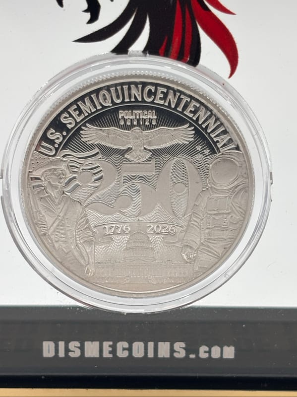 Disme Coins 2oz .999 Ag US 250 Anniv in Display - Image 2