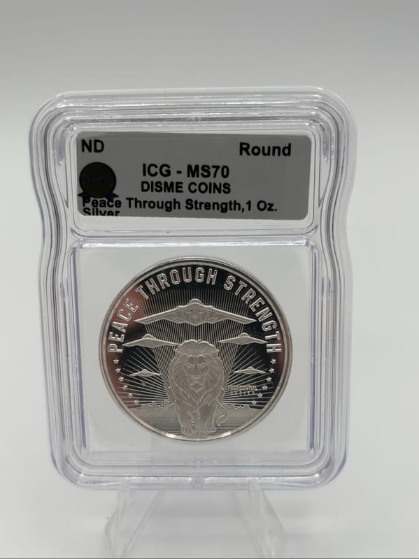 Disme Coins Peace Through Strength 1oz .999Ag - Image 1
