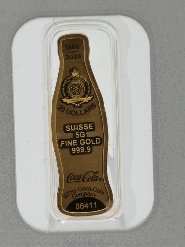 5g 999.9 Gold PAMP Coca-Cola 140 year Commemorativ - Image 4