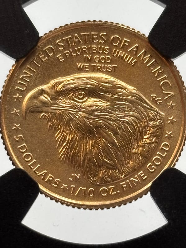 2023 G$5 American Gold Eagle 1/10 oz Gold NGC MS69 - Image 2