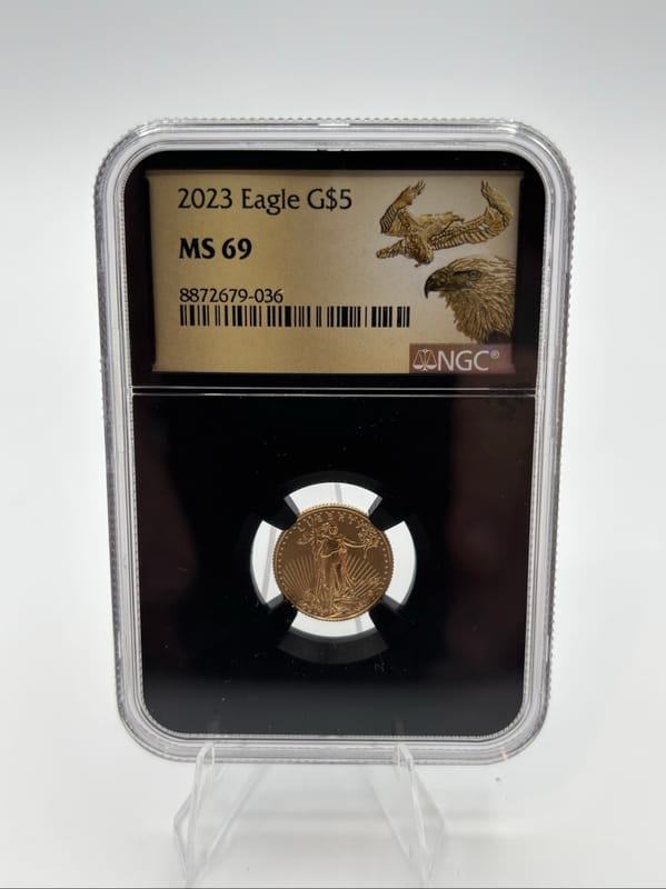 2023 G$5 American Gold Eagle 1/10 oz Gold NGC MS69 - Image 3
