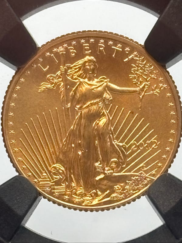 2012 G$5 American Gold Eagle 1/10 oz Gold NGC MS69 - Image 1