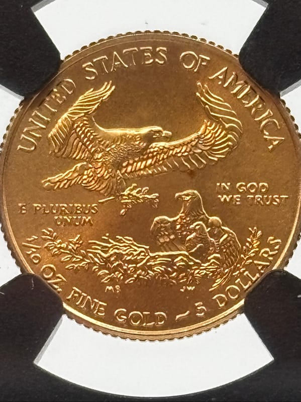 2012 G$5 American Gold Eagle 1/10 oz Gold NGC MS69 - Image 2