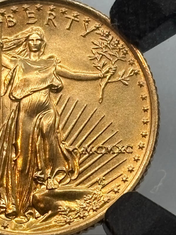 1990 G$5 American Gold Eagle 1/10 oz Gold NGC MS69 - Image 2