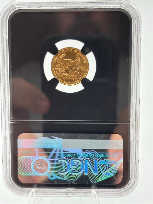 1990 G$5 American Gold Eagle 1/10 oz Gold NGC MS69 - Image 5