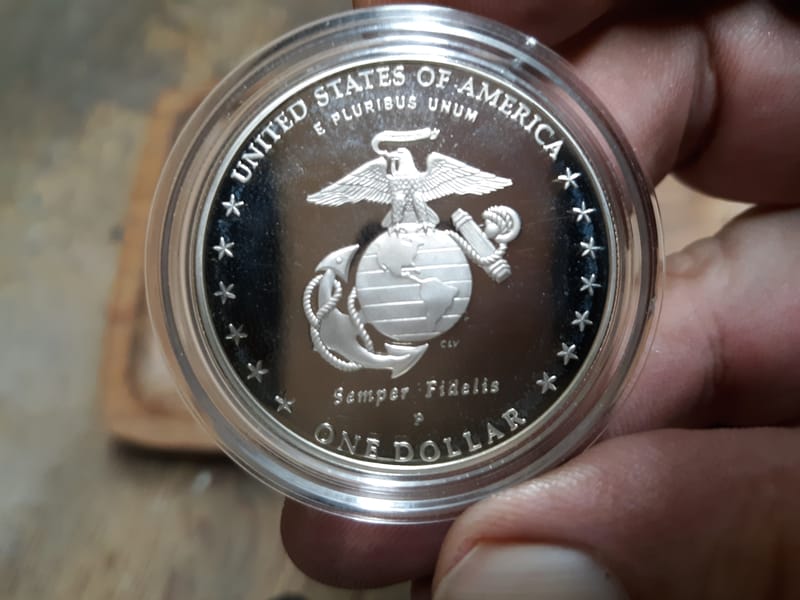 Marine Corps 230 Anniversary Silver Dollar Proof - Image 6