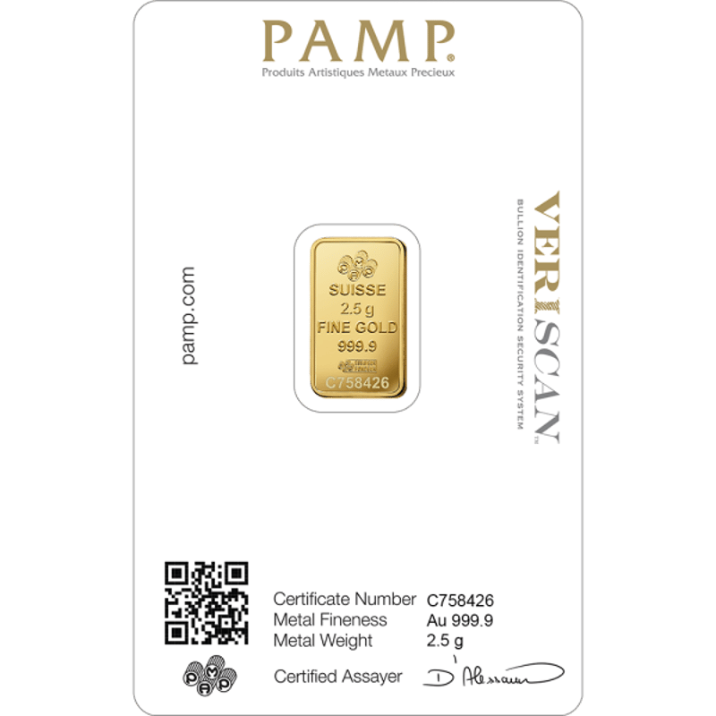 2.5 GRAM GOLD BAR PAMP - Image 2