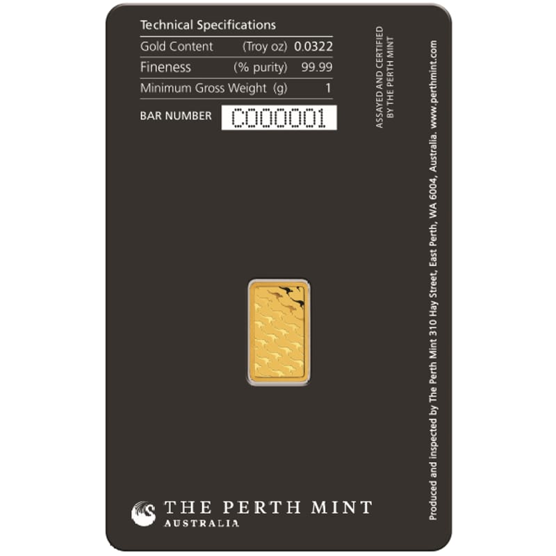 1 GRAM PERTH MINT GOLD BAR  - Image 2