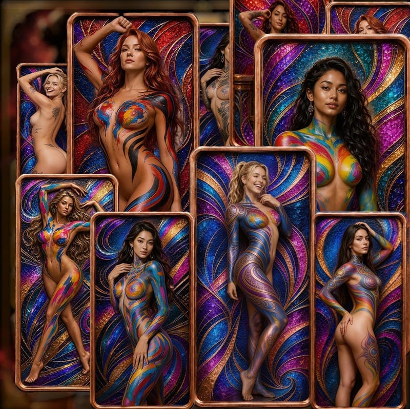 COMING 1oz Silver Super Chase Body Painted Girls - Image 2