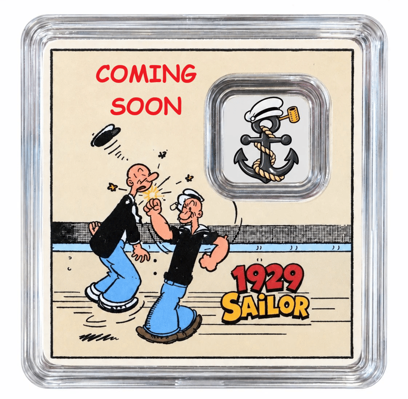 COMING! 1929 Popeye the Sailor Man 1 Gram Silver - Image 1