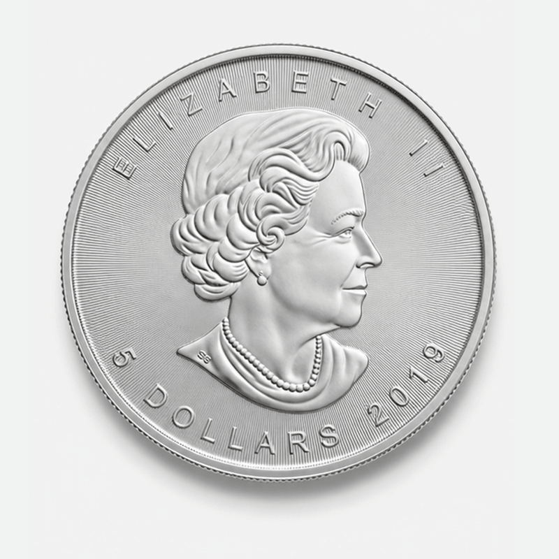 Canadian Silver Maple Leaf obverse
