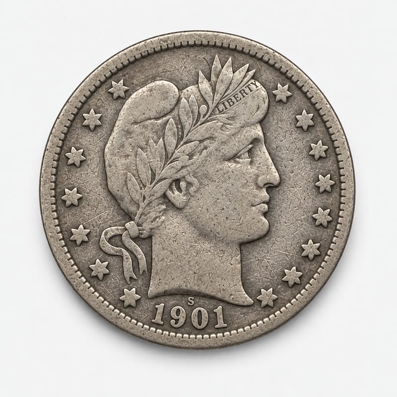 1901-S Barber Quarter obverse