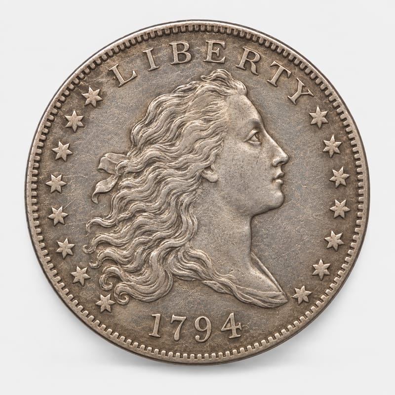 1794 Finest Known Flowing Hair / Draped Bust Dollar obverse