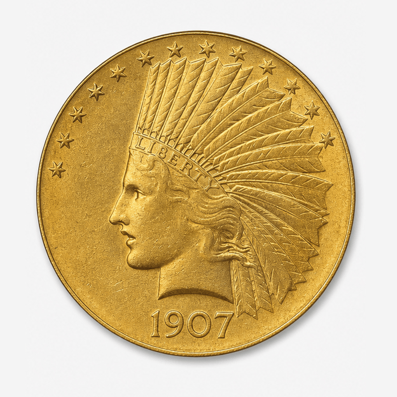 1907 Wire Rim Indian Head Gold Eagle obverse