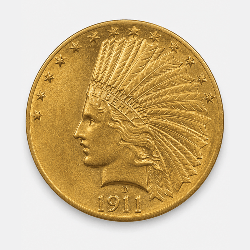 1911-D With Motto Indian Head Gold Eagle obverse