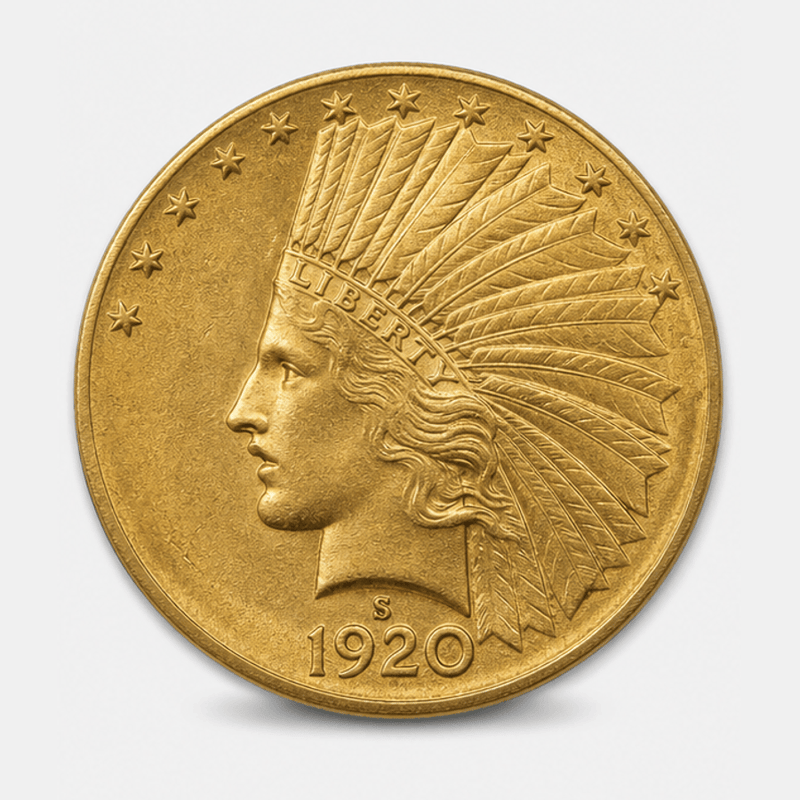 1920-S With Motto Indian Head Gold Eagle obverse