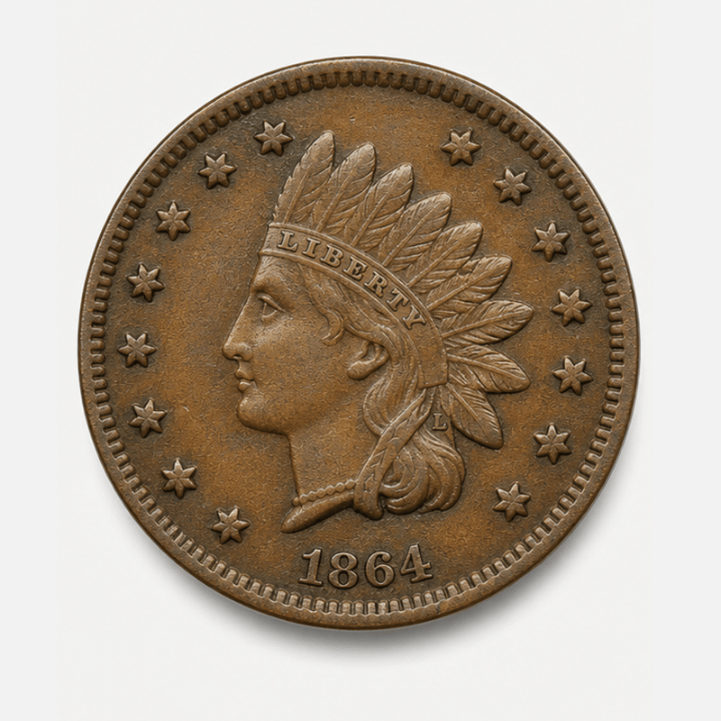 1864 Bronze Indian Head Penny obverse