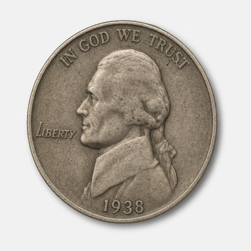 1938-D Jefferson Nickel obverse